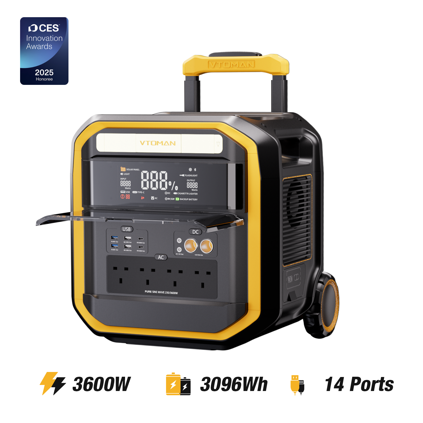 VTOMAN FlashSpeed Pro 3600 Portable Power Station