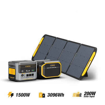 VTOMAN FlashSpeed 1500/3096Wh V-BEYOND™ with 200W Pro Solar Panel