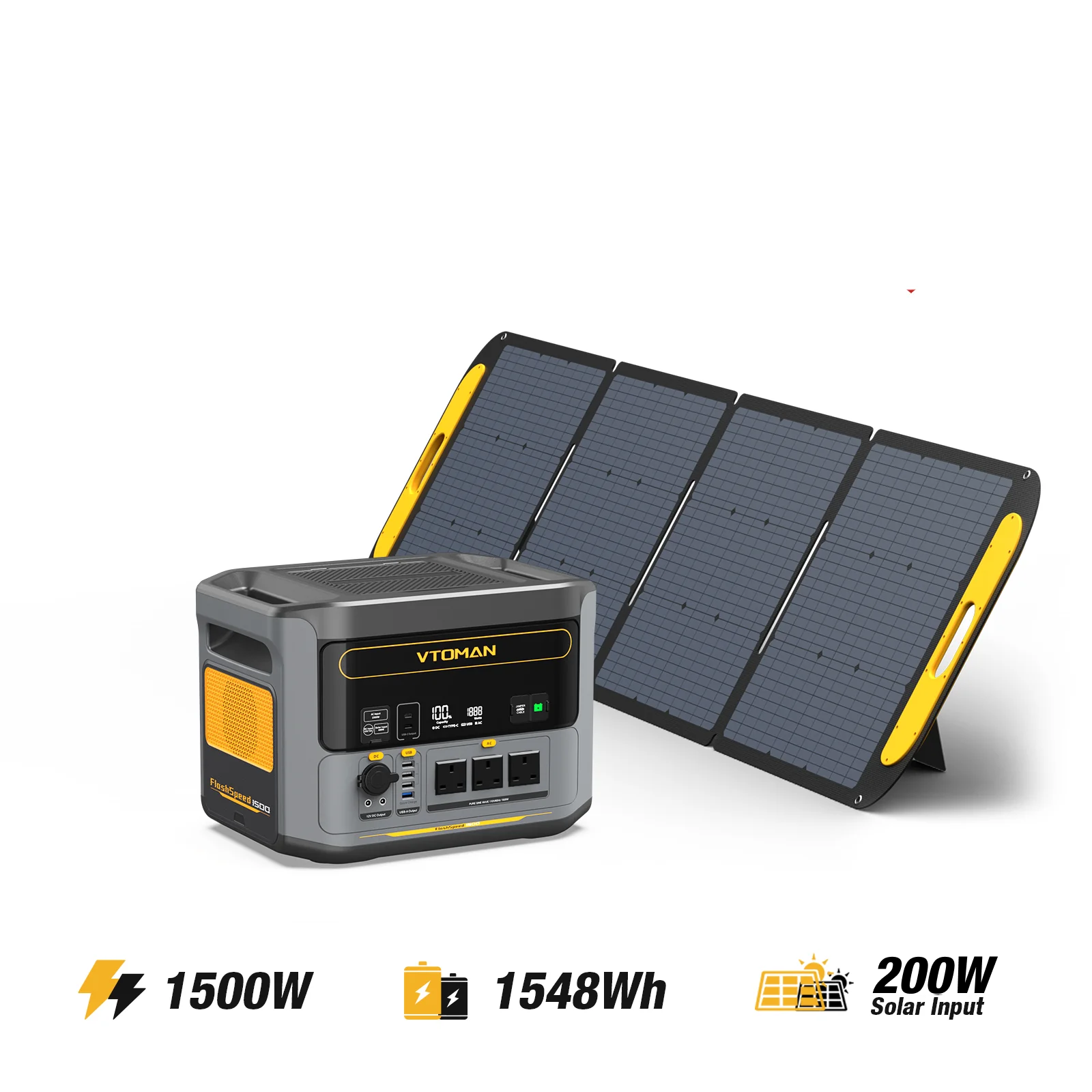 FlashSpeed 1500W 1548Wh 200W Pro Solar Generator