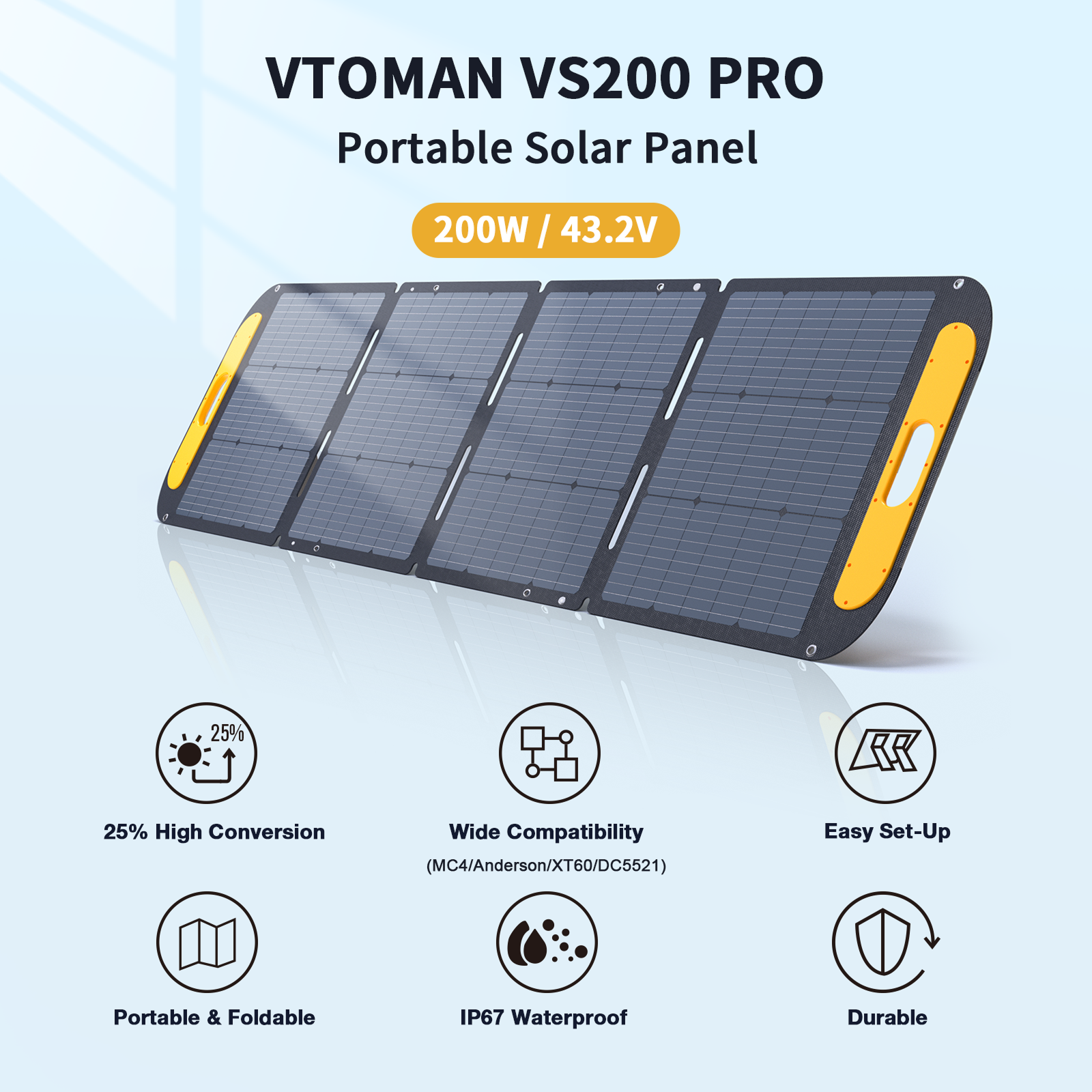 VTOMAN 200W Portable Solar Panel