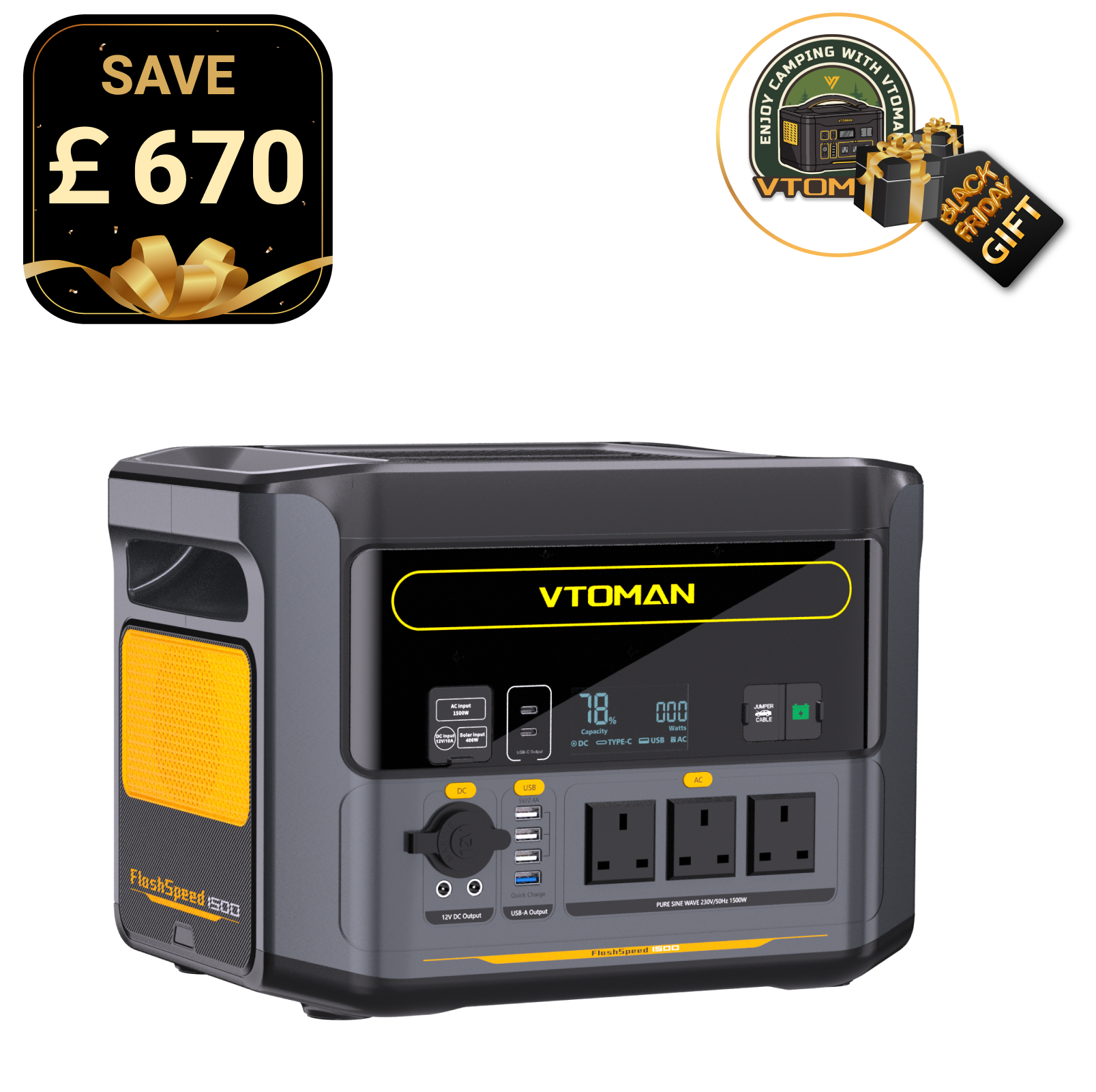 VTOMAN FlashSpeed 1500 Portable Power Station