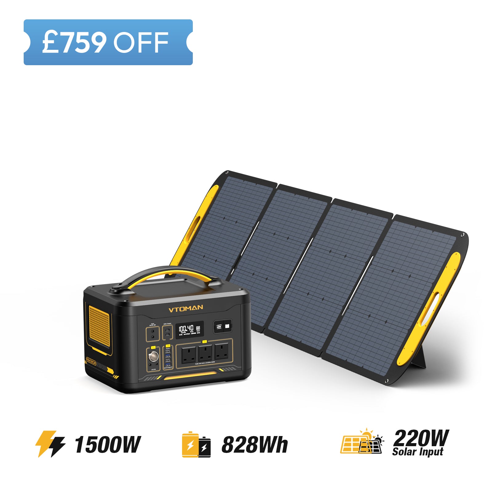 Jump 1500X and 220W soalr panel save £759 in summer sale