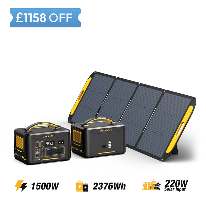 Jump 1500x and 1548Wh extra battery and 220W solar panel save £1158 in summer sale