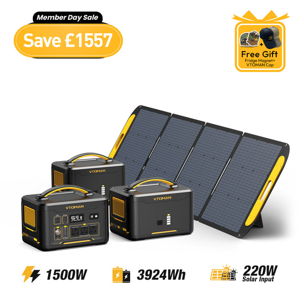Balíček JUMP1500X+2*Přídavná baterie+2*100W solární panel