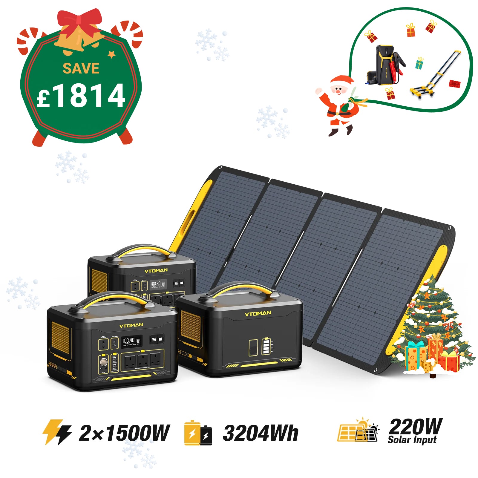 Jump 1500W/3204Wh 220W Solar Generator