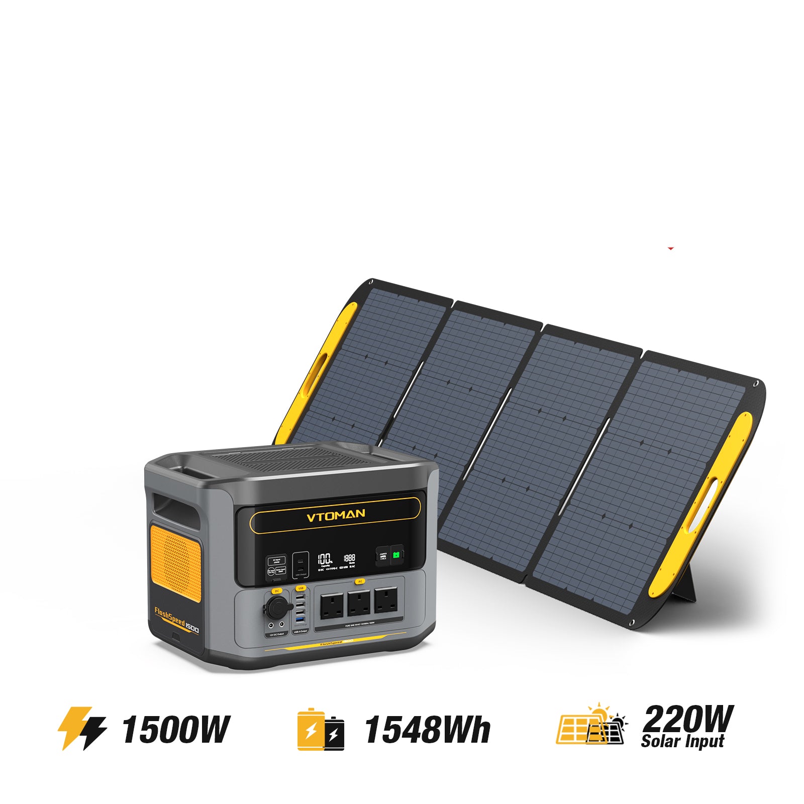 FlashSpeed 1500W/1548Wh 220W Pro Solar Generator