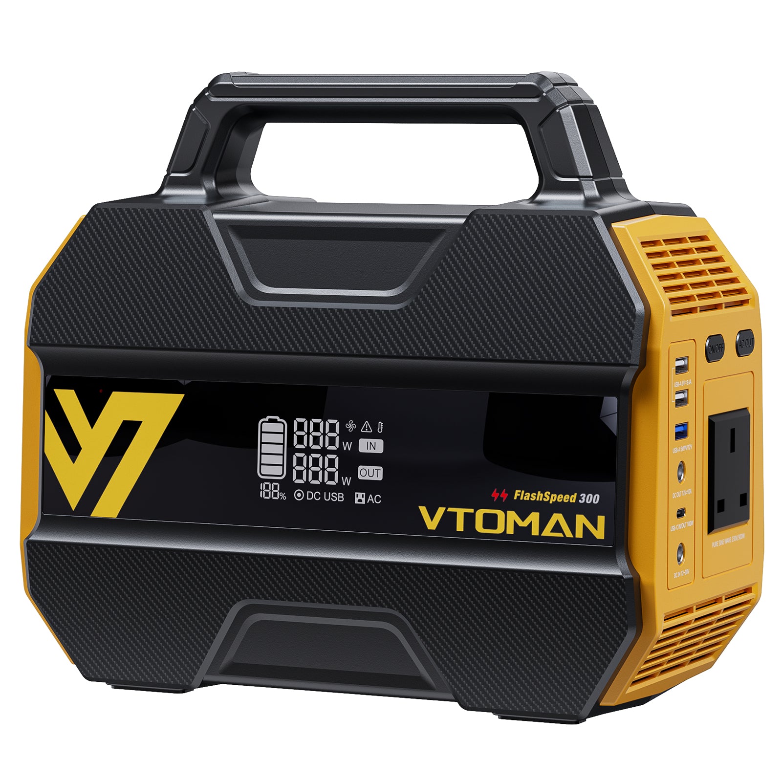 VTOMAN FlashSpeed 300 full charge takes only 2.5 hours