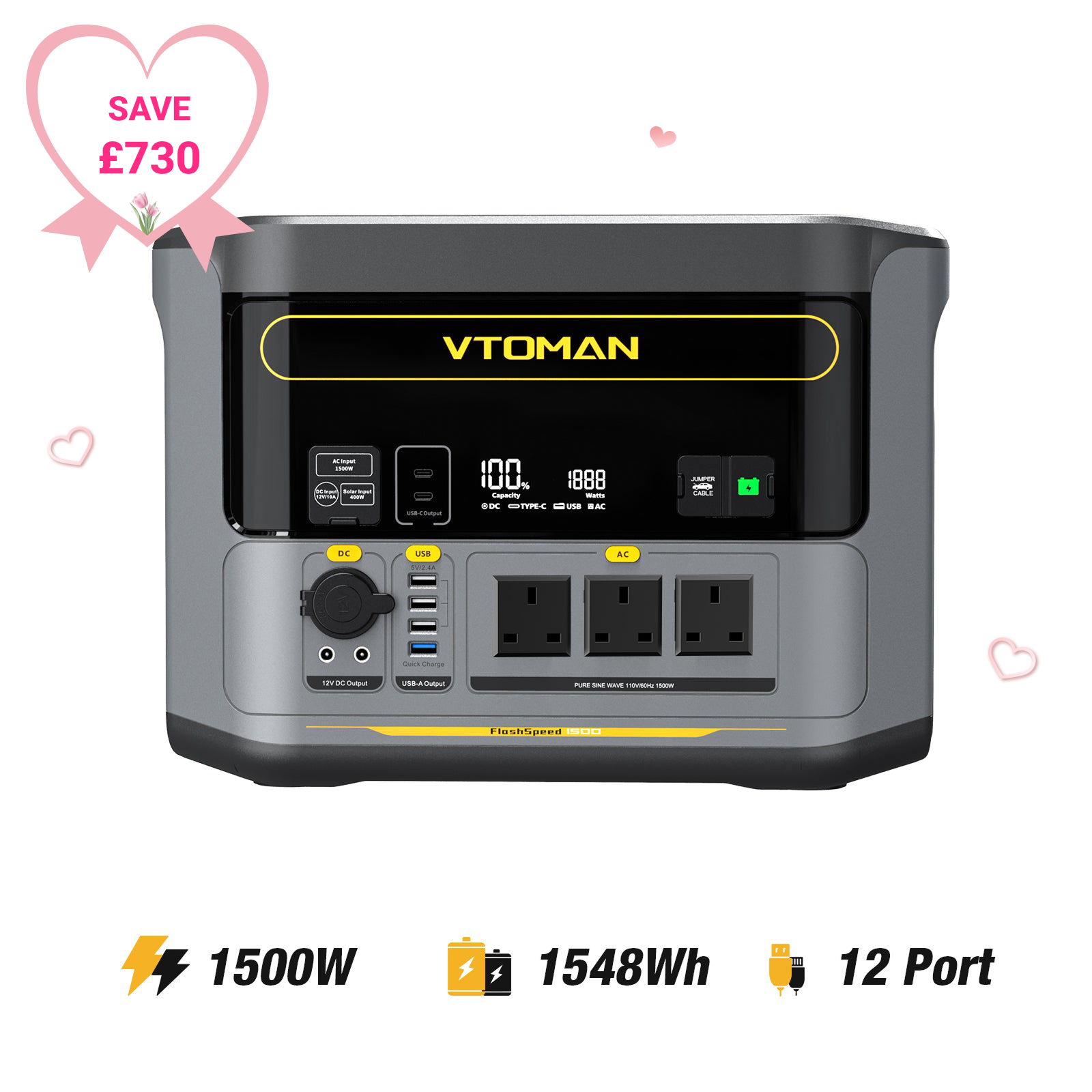 VTOMAN FlashSpeed 1500 Portable Power Station