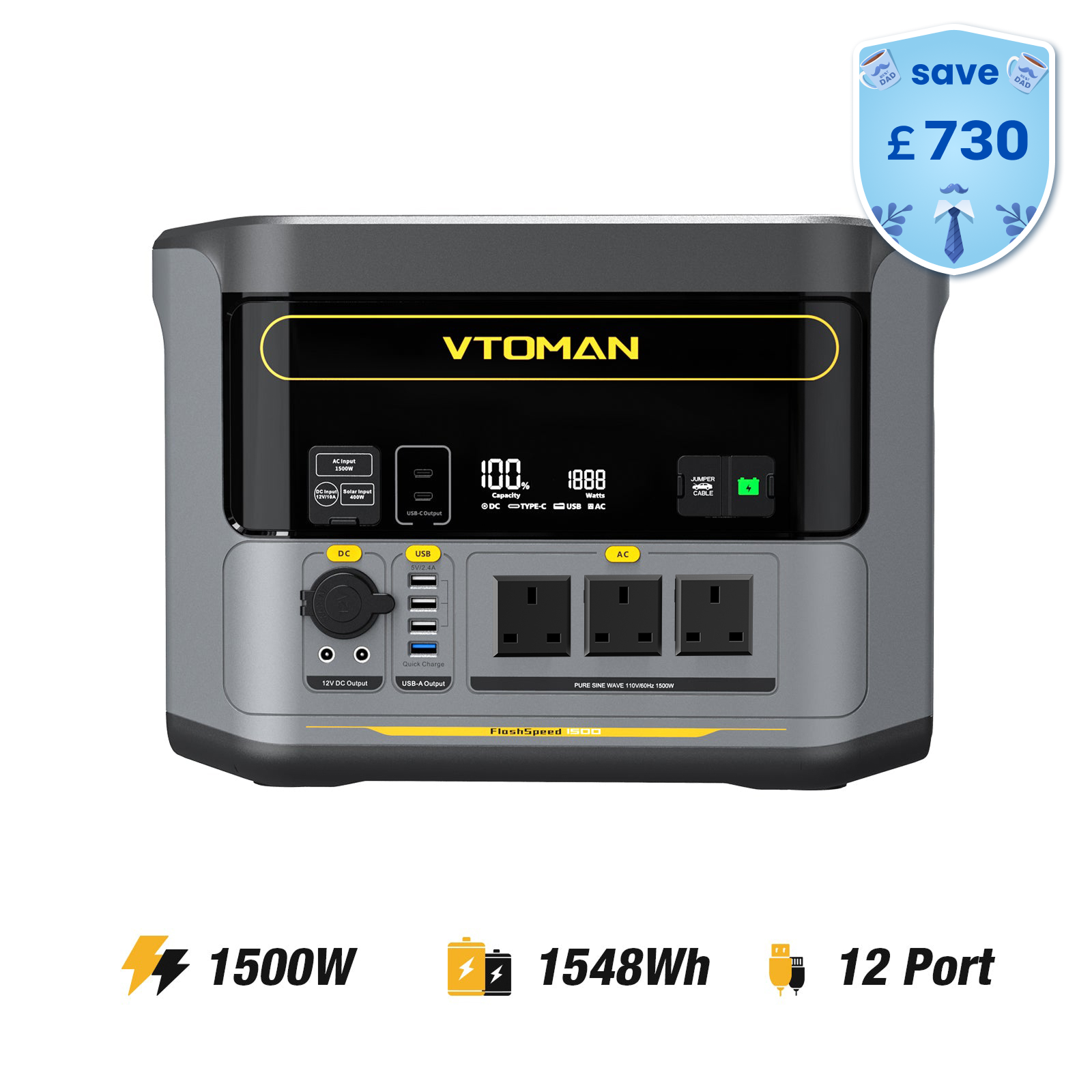 VTOMAN FlashSpeed 1500 Portable Power Station