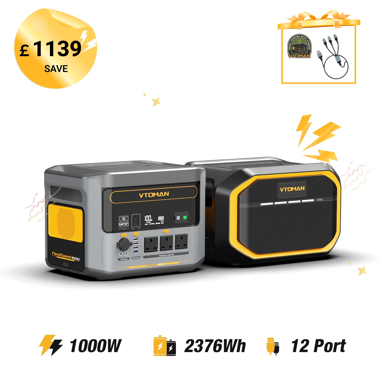 VTOMAN FlashSpeed 1000 Power Station 828Wh | 1000W