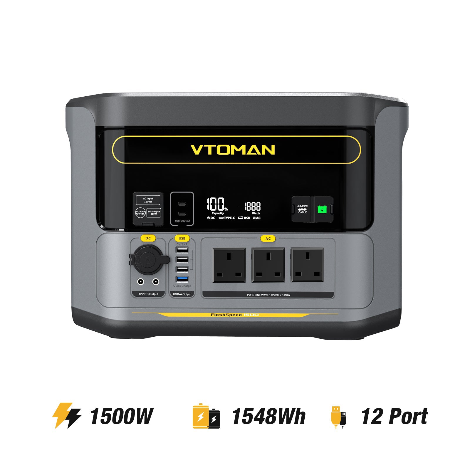 VTOMAN FlashSpeed 1500 Portable Power Station
