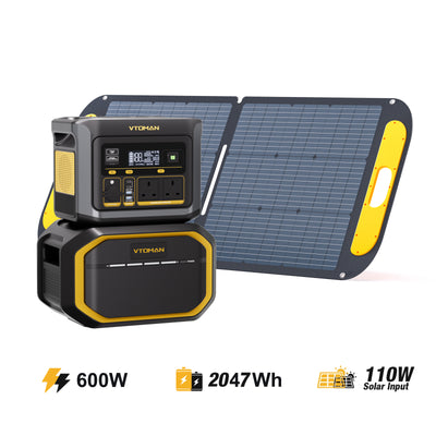 VTOMAN FlashSpeed 600 V-BEYOND™ +Extra Battery+110W Solar Panel