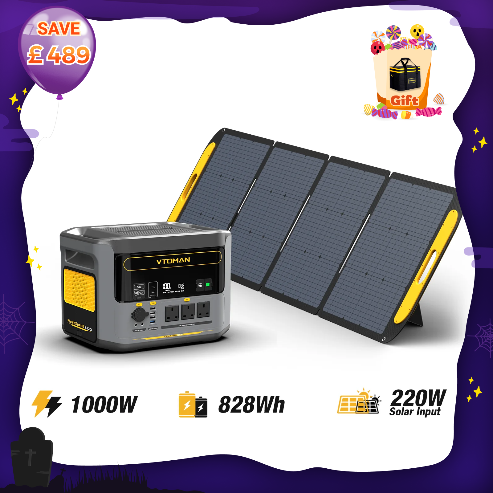 Bundle FlashSpeed 1000+VS220 Solar Panel