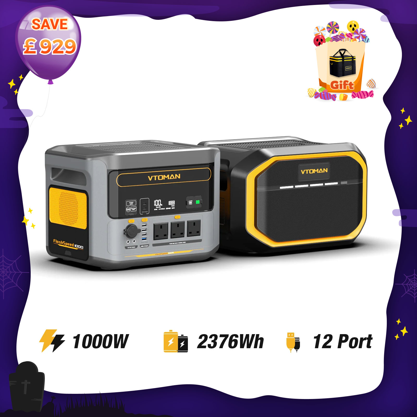 VTOMAN FlashSpeed 1000 Power Station 828Wh | 1000W