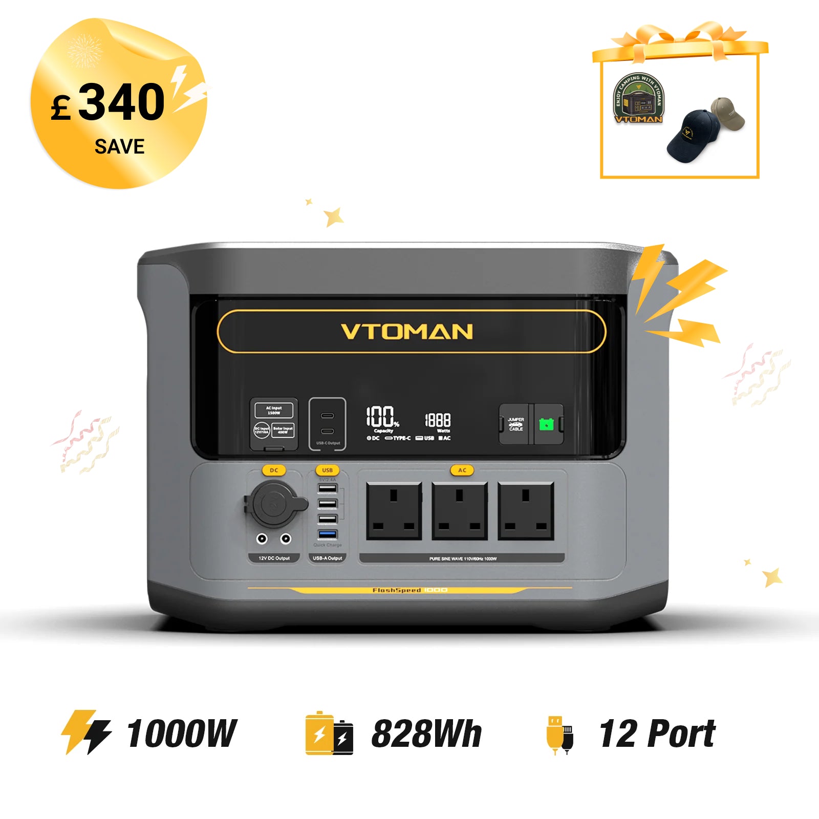 VTOMAN FlashSpeed 1000 Power Station 828Wh | 1000W