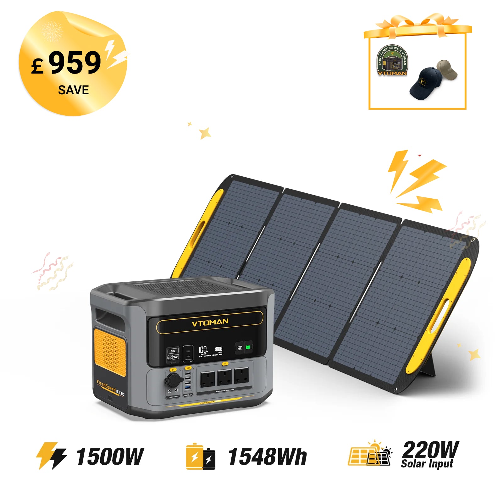 VTOMAN FlashSpeed 1500 Portable Power Station