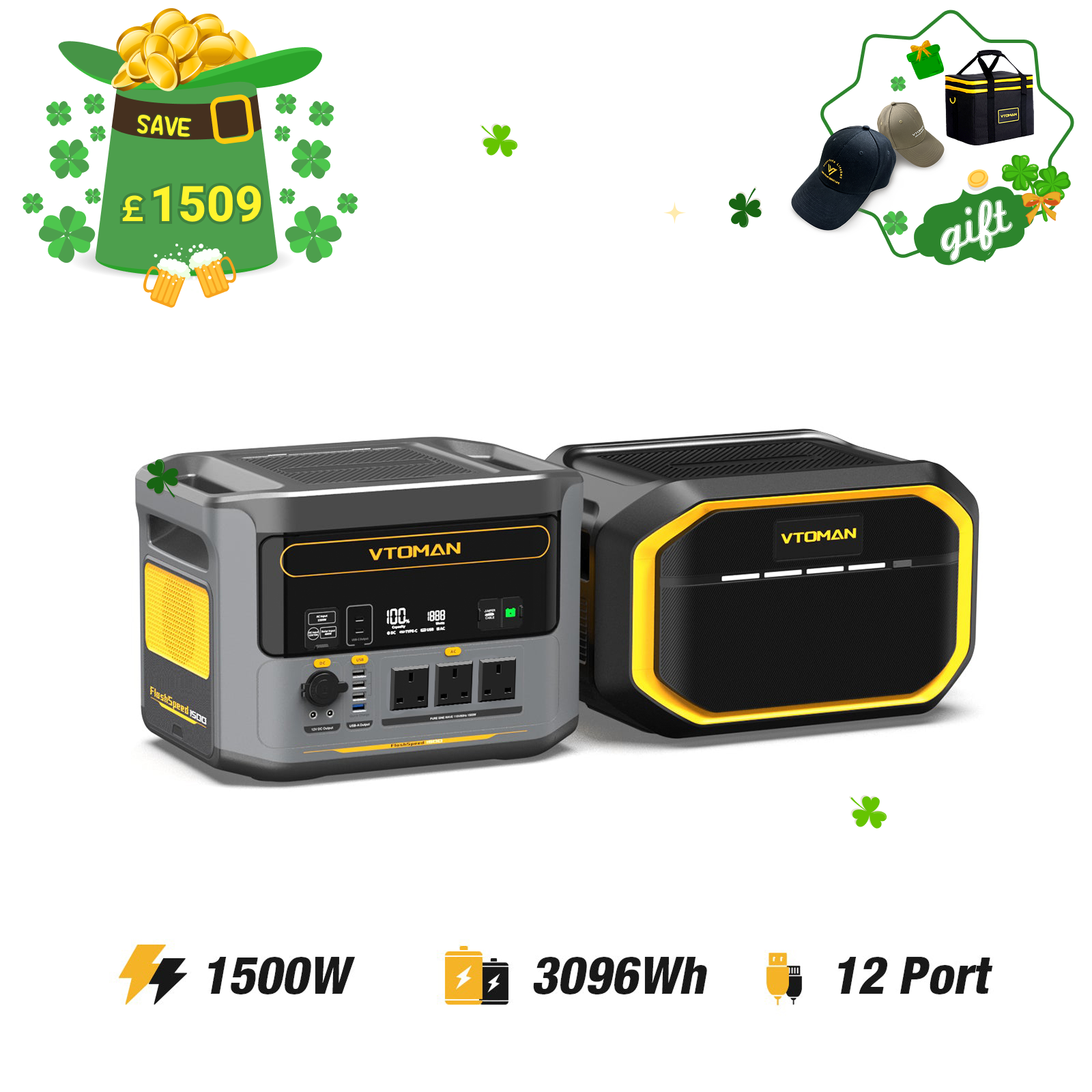 VTOMAN 1548Wh Extra Battery Compatible With FlashSpeed 1500