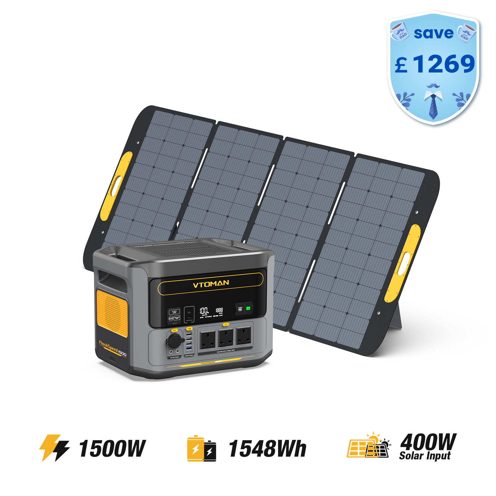 VTOMAN FlashSpeed 1500 Portable Power Station