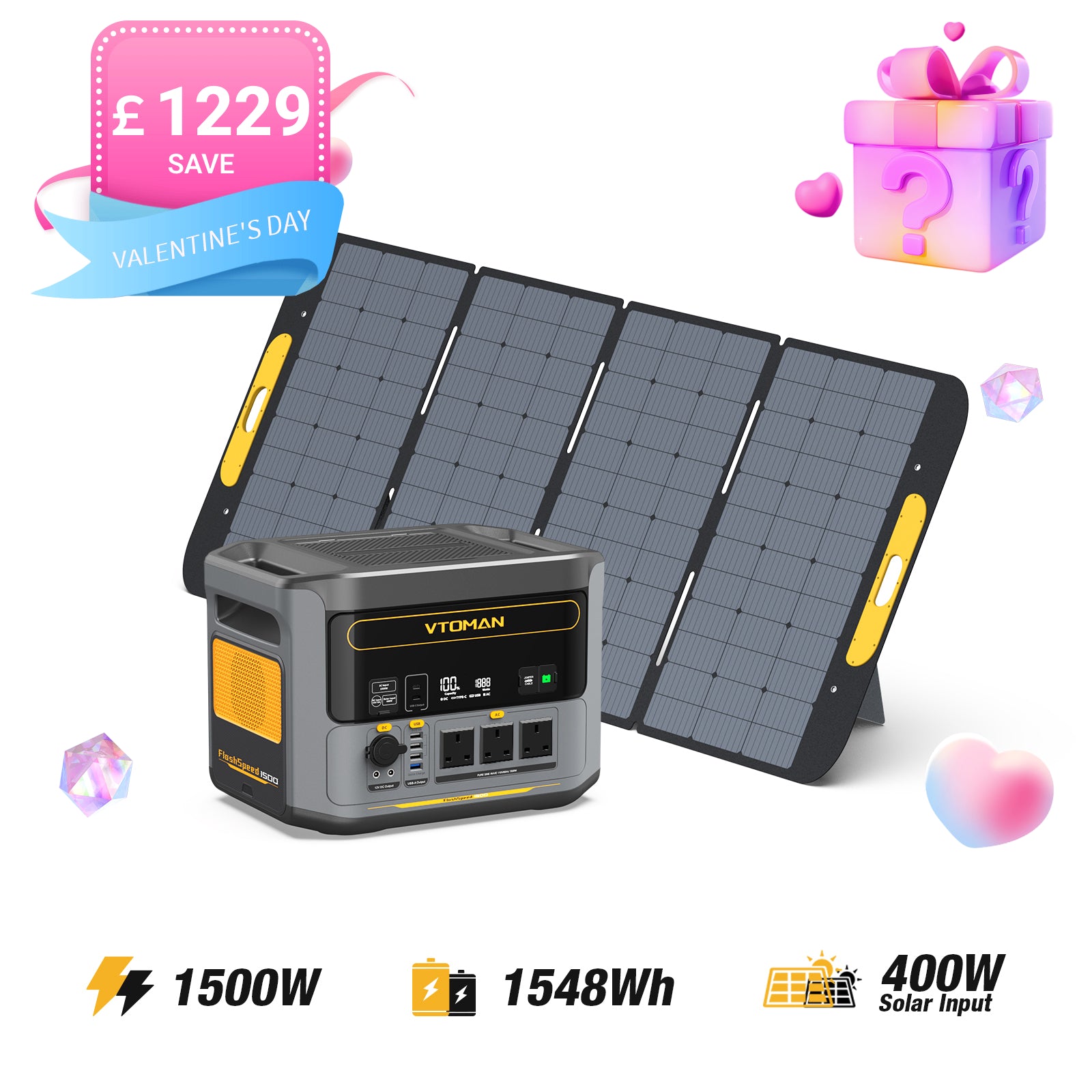 FlashSpeed 1500W/1548Wh 400W Solar Generator