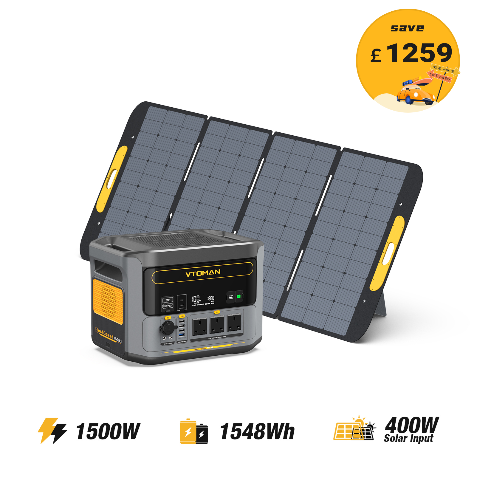 VTOMAN FlashSpeed 1500 Portable Power Station
