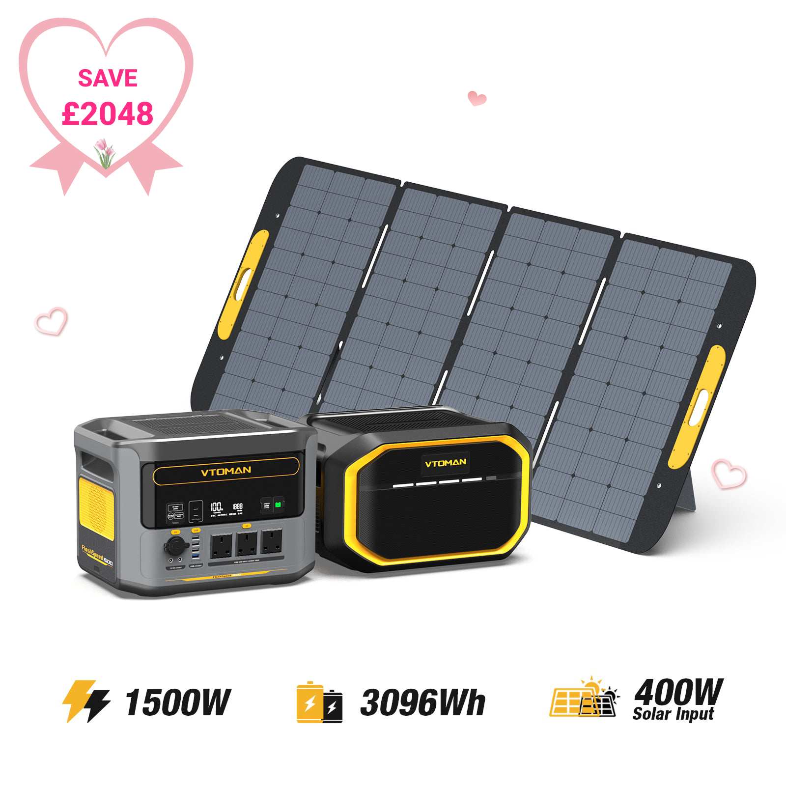 Bundle FlashSpeed 1500+1548Wh Extra Battery+400W Solar Panel