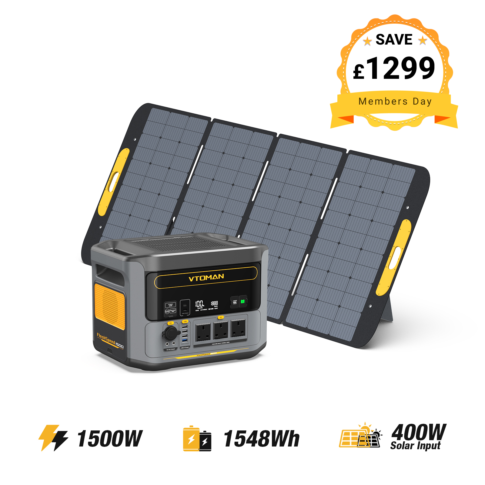 VTOMAN 400W Foldable Portable Solar Panels