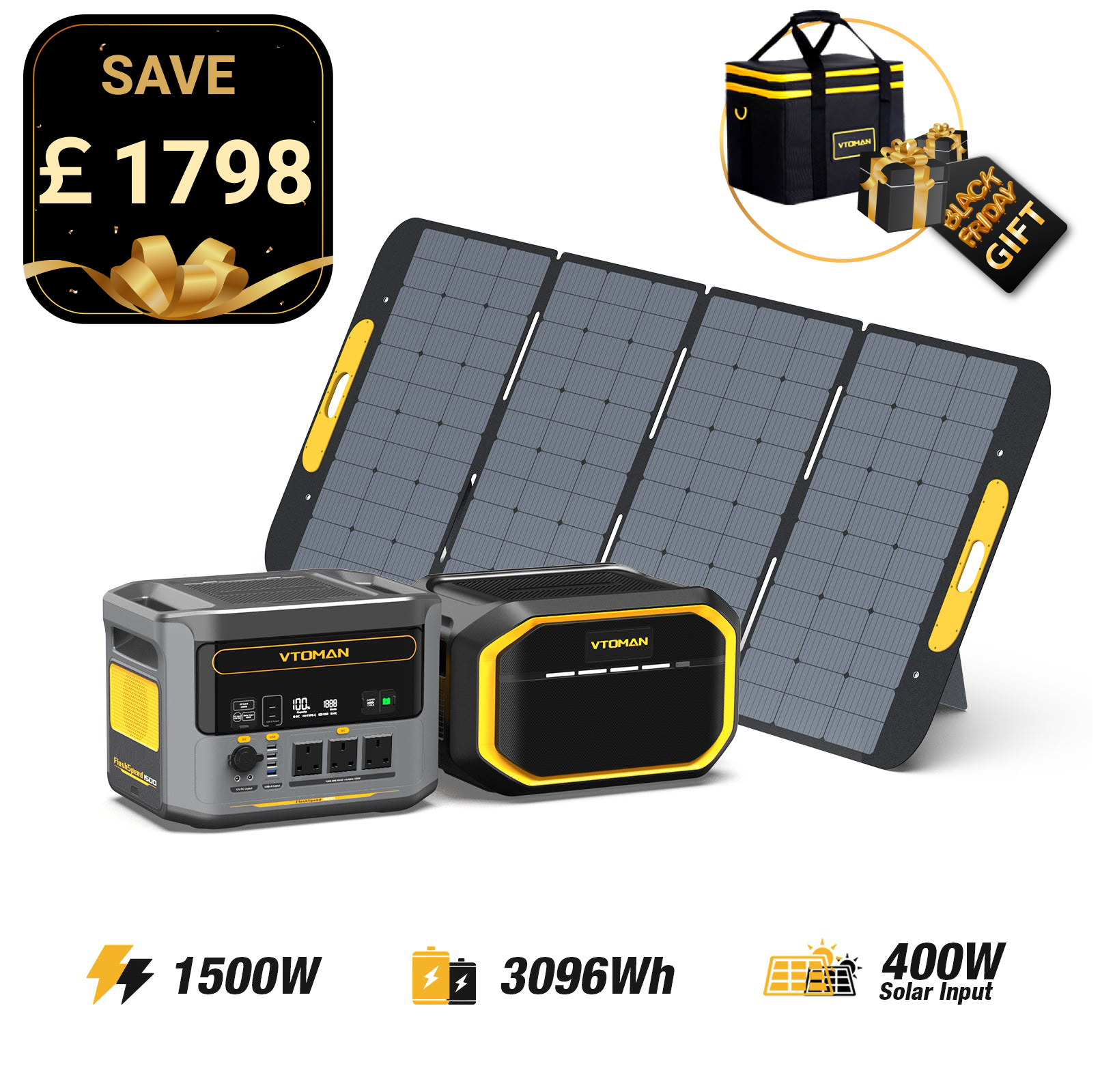 Bundle FlashSpeed 1500+1548Wh Extra Battery+400W Solar Panel