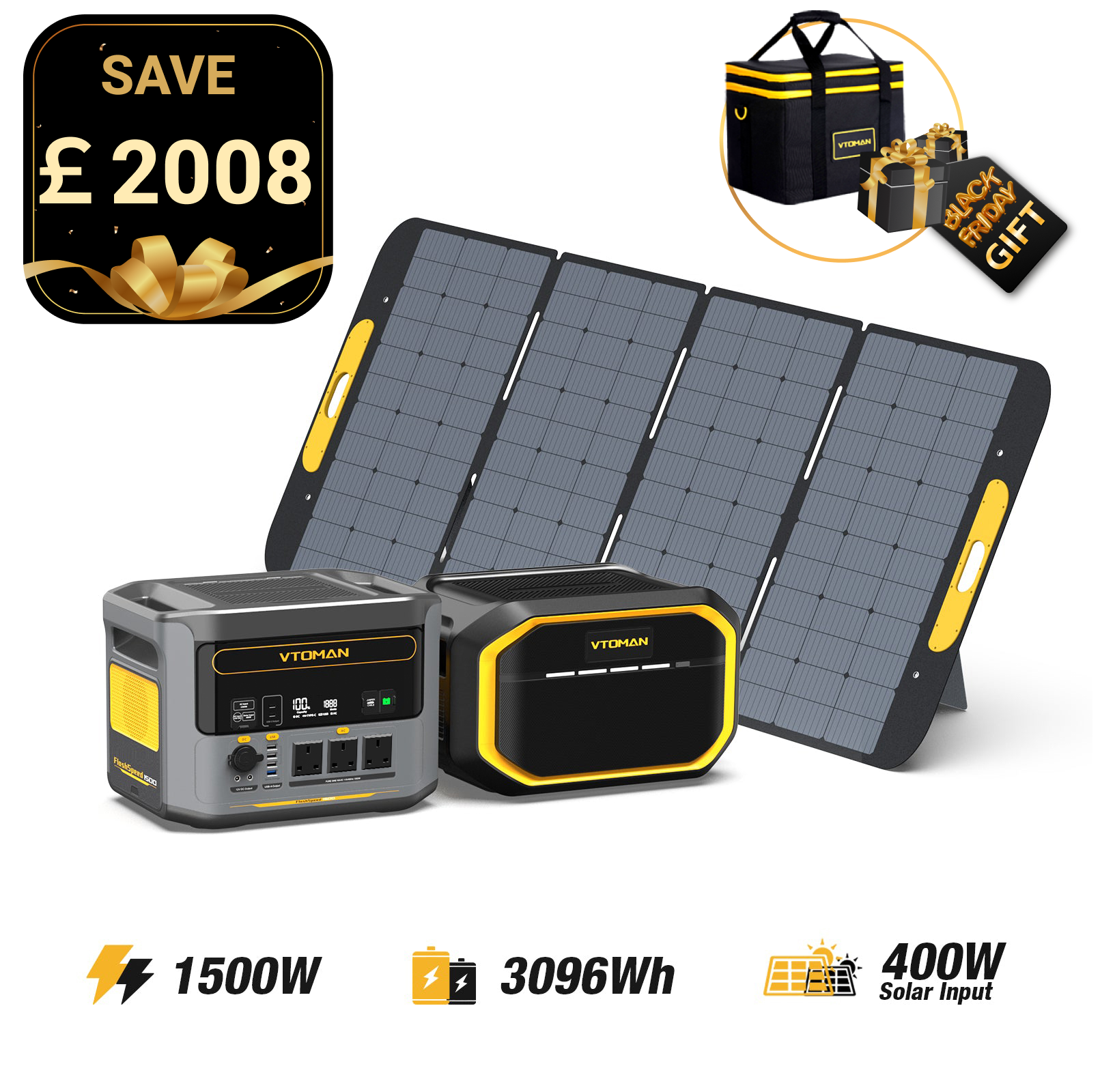 Bundle FlashSpeed 1500+1548Wh Extra Battery+400W Solar Panel