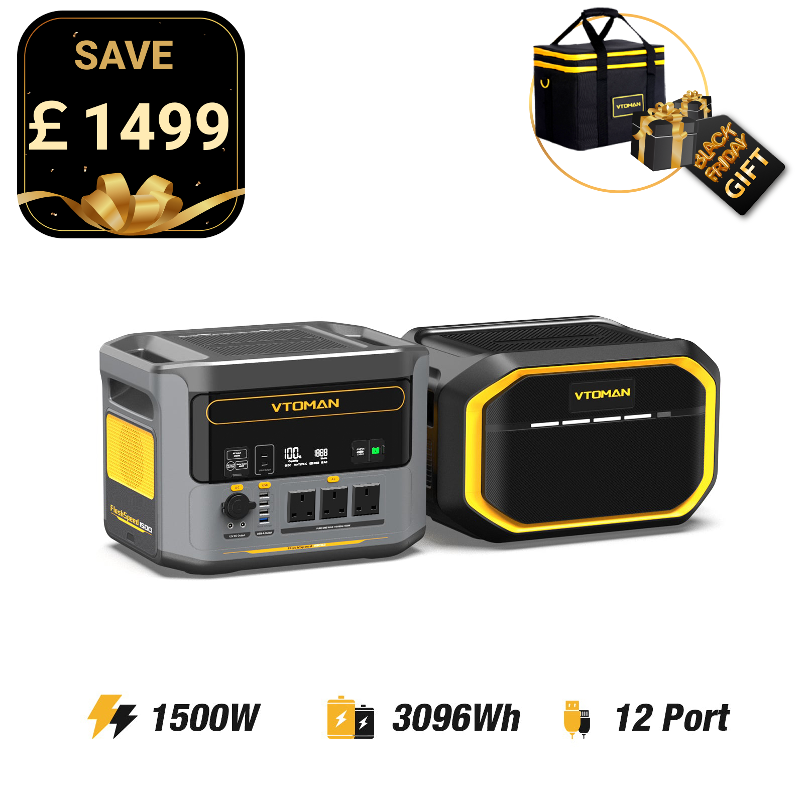 VTOMAN FlashSpeed 1500 Portable Power Station