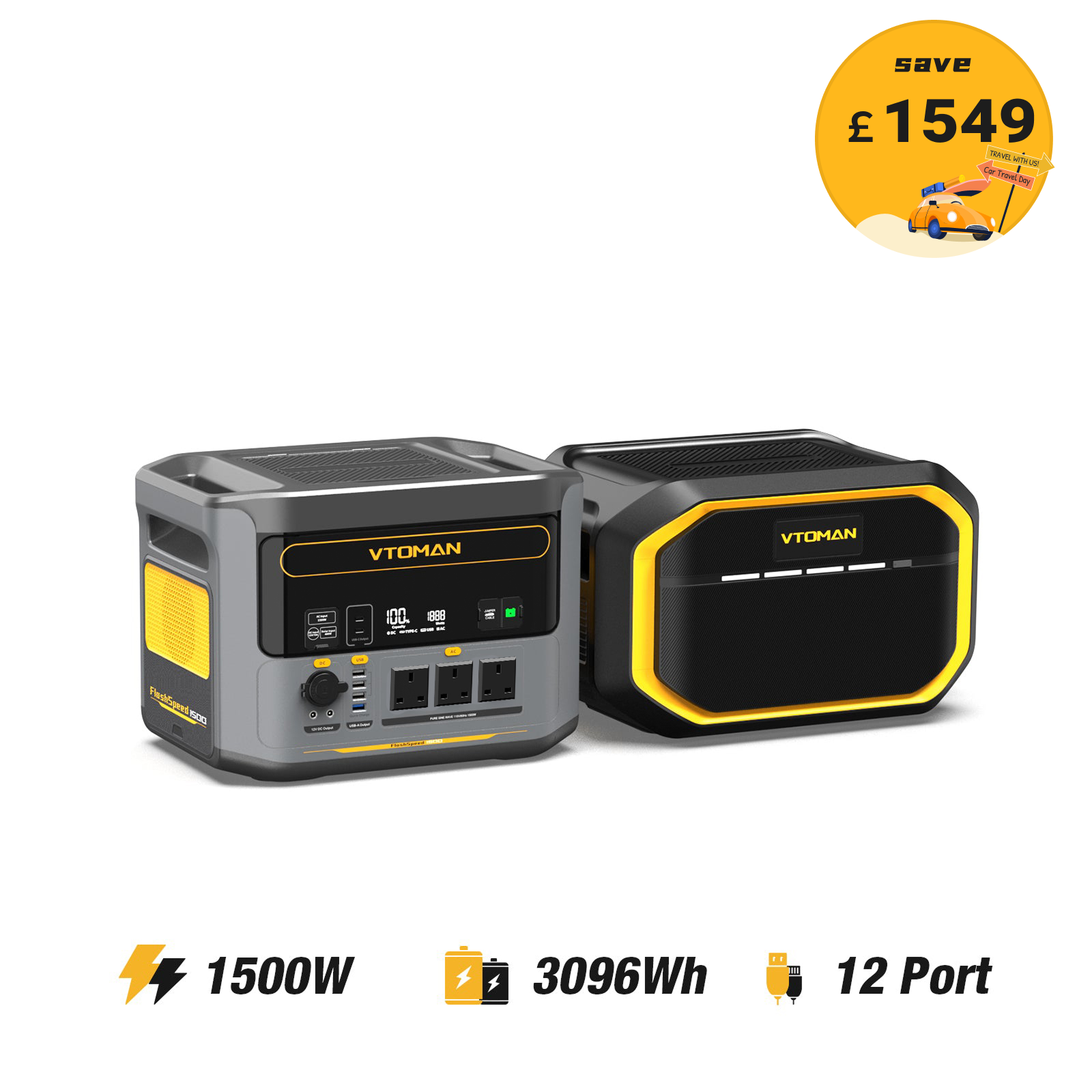 VTOMAN FlashSpeed 1500 Portable Power Station