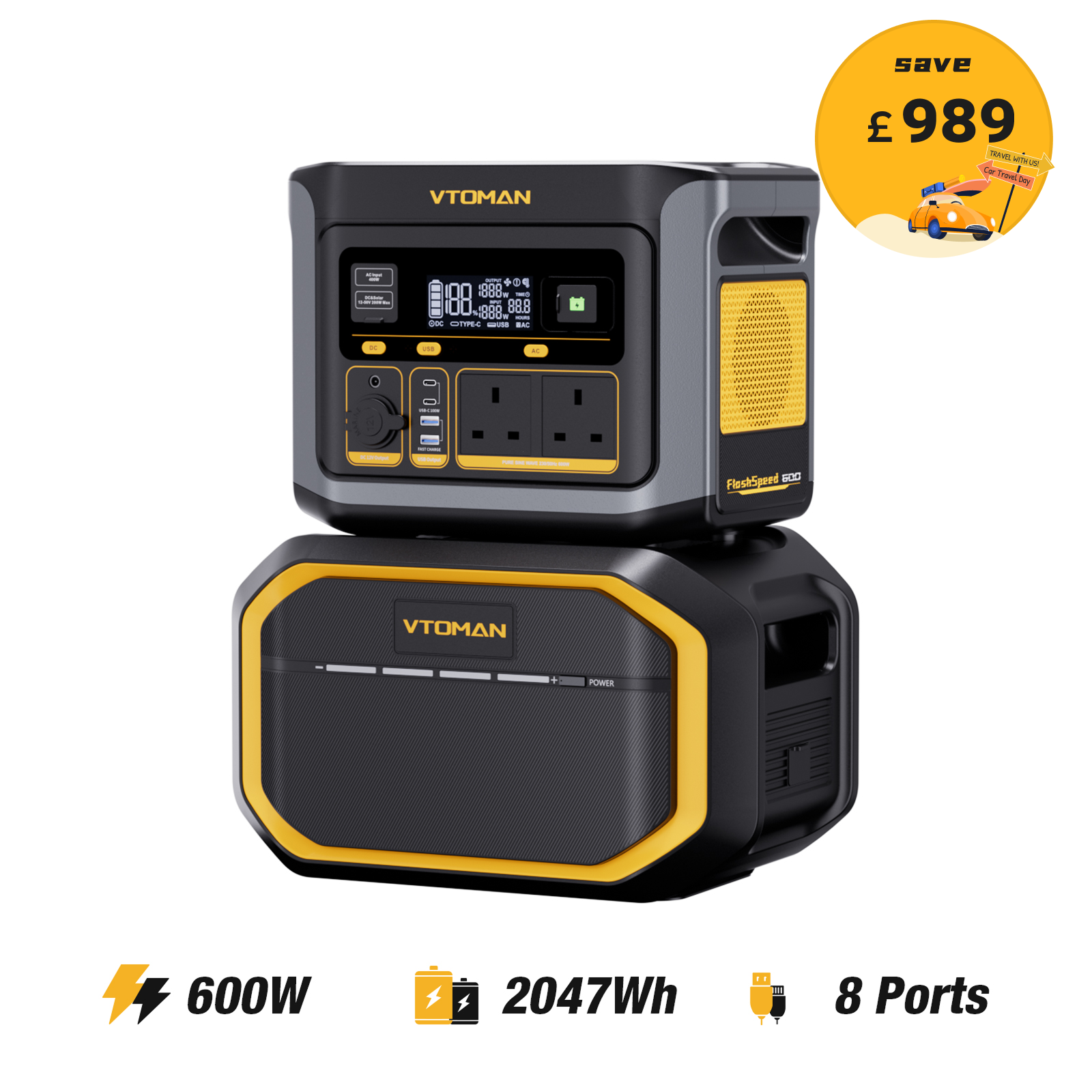 VTOMAN FlashSpeed 600 Portable Power Station
