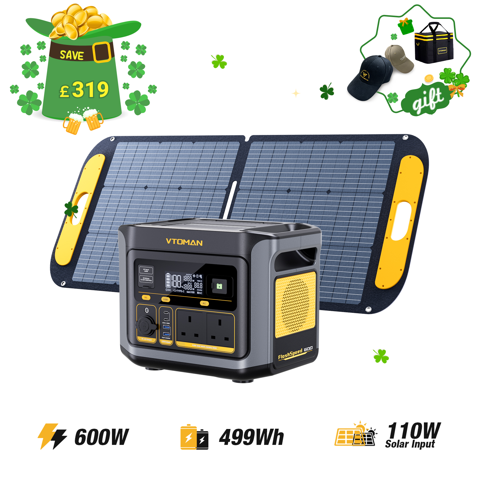 VTOMAN FlashSpeed 600 Portable Power Station