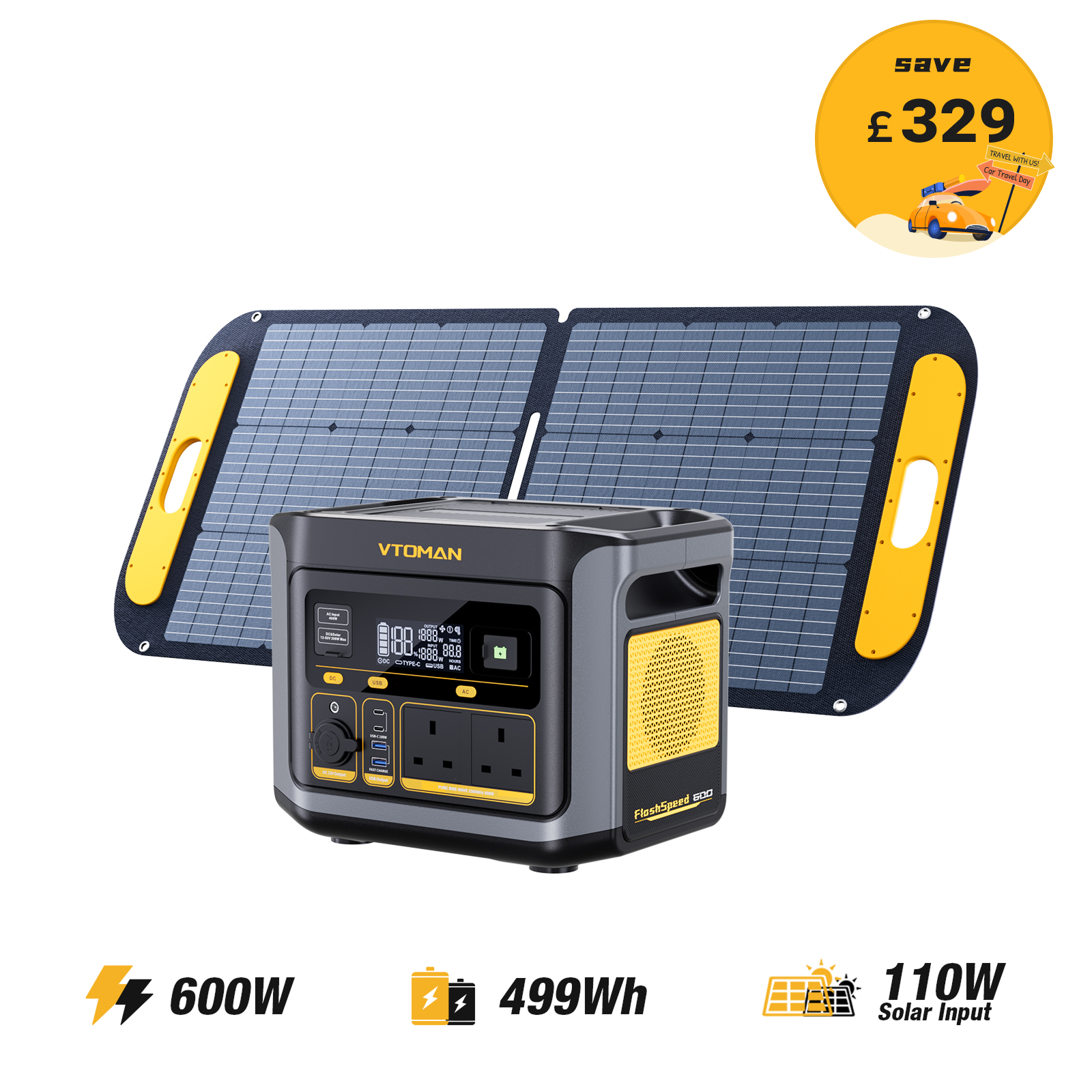 VTOMAN FlashSpeed 600 Portable Power Station