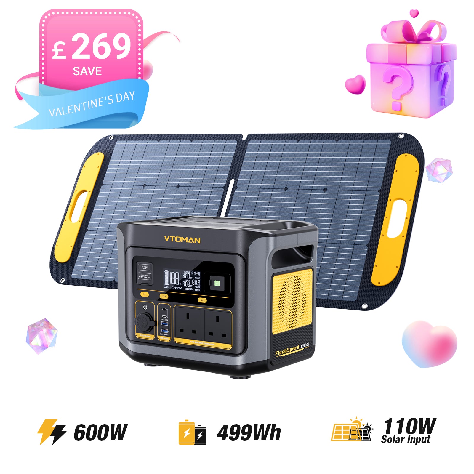 VTOMAN FlashSpeed 600 Portable Power Station