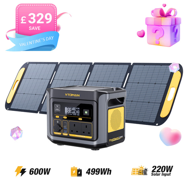 VTOMAN FlashSpeed 600 +220W Solar Panel