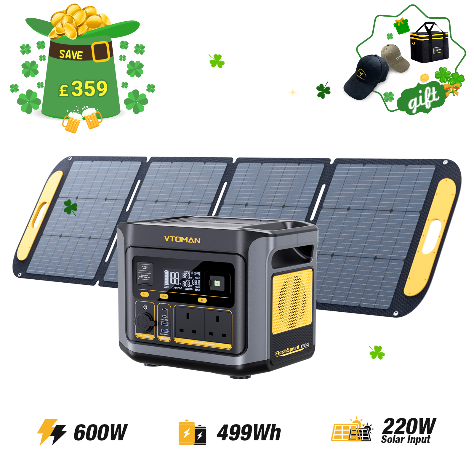 VTOMAN FlashSpeed 600 Portable Power Station