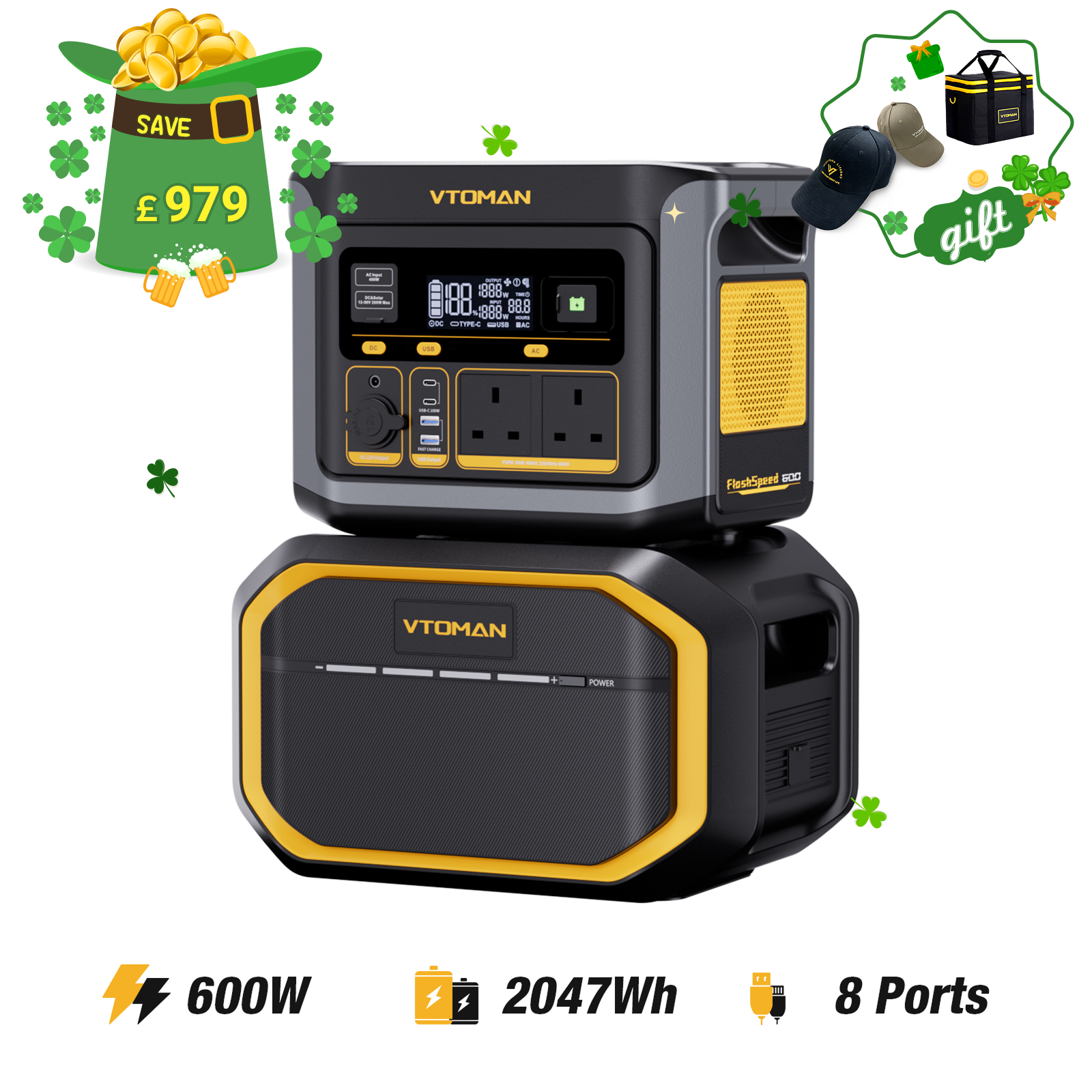 VTOMAN FlashSpeed 600 Portable Power Station