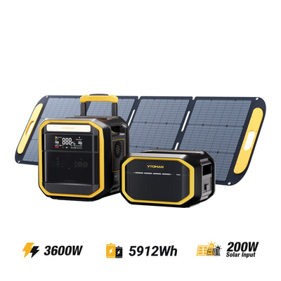 VTOMAN FlashSpeed Pro 3600/5912Wh V-BEYOND™ 200W Pro Solar Generator