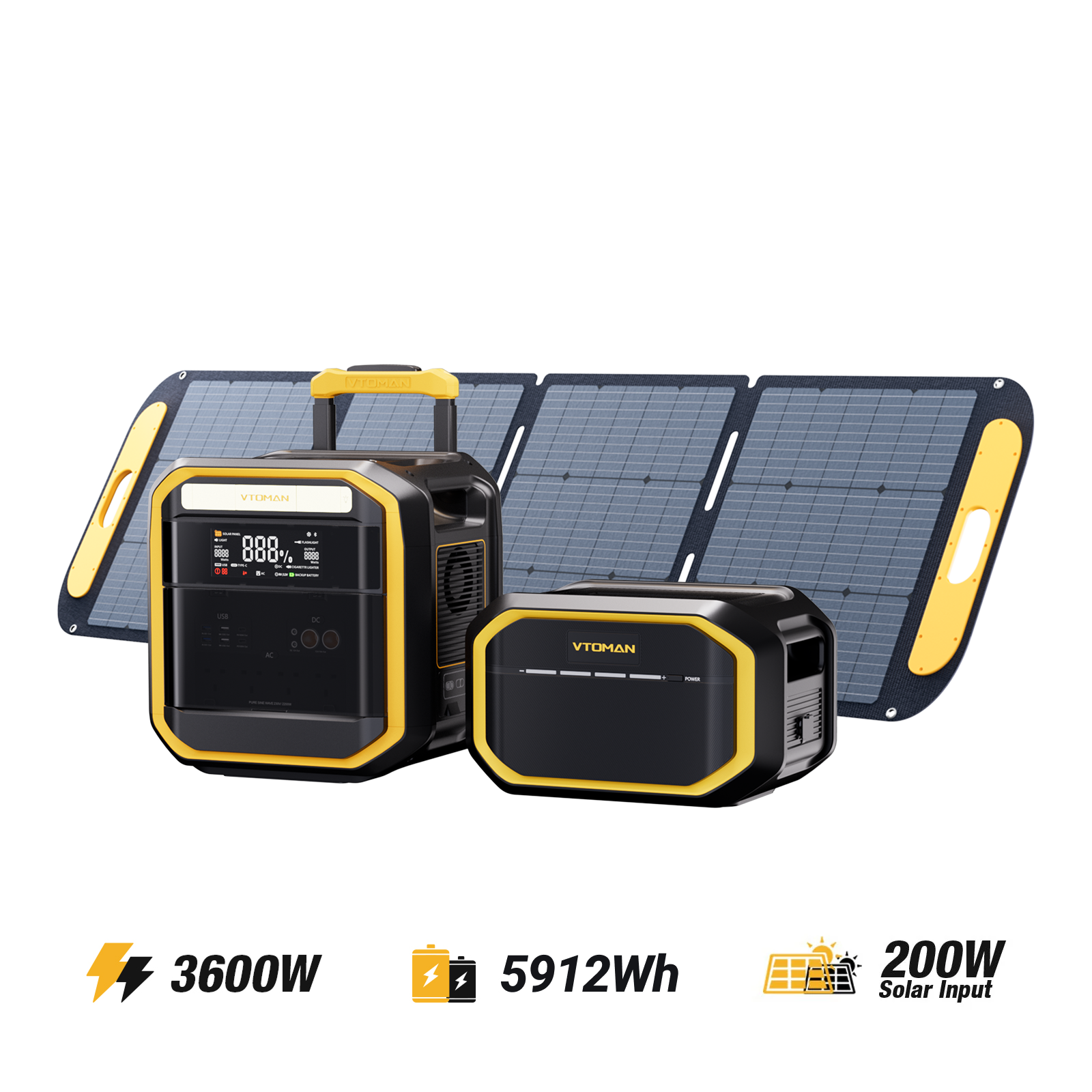VTOMAN FlashSpeed Pro 3600 5912Wh 200W Pro Solar Generator
