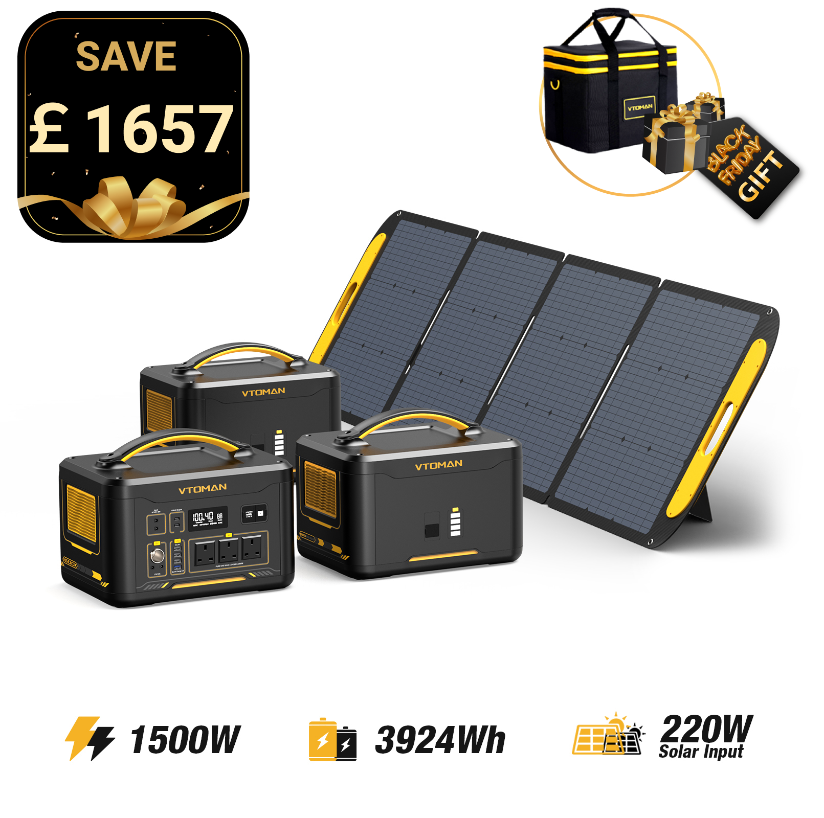 Jump 1500W/3924Wh 220W Solar Generator