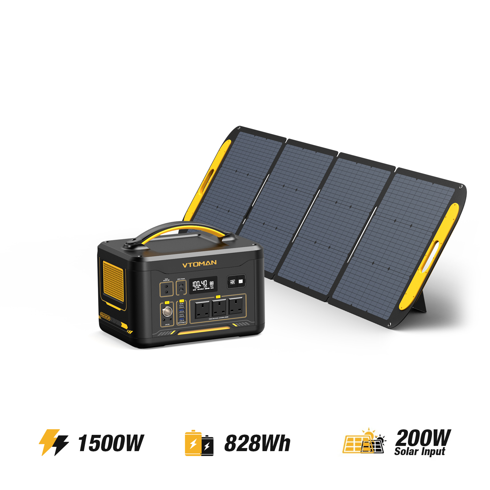 Jump 1500W/ 828Wh 200W Solar Generator