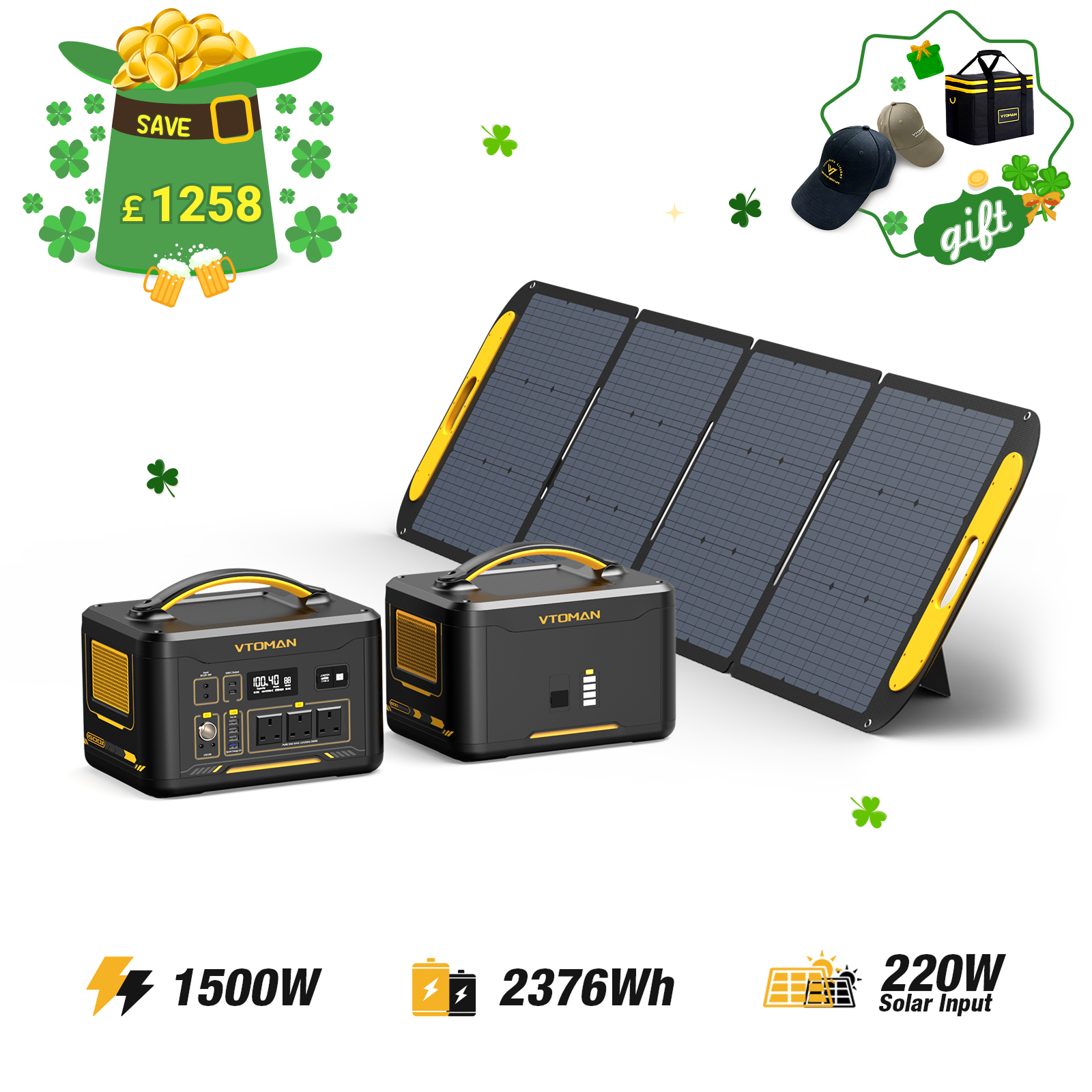 Jump 1500W/2376Wh 220W Solar Generator