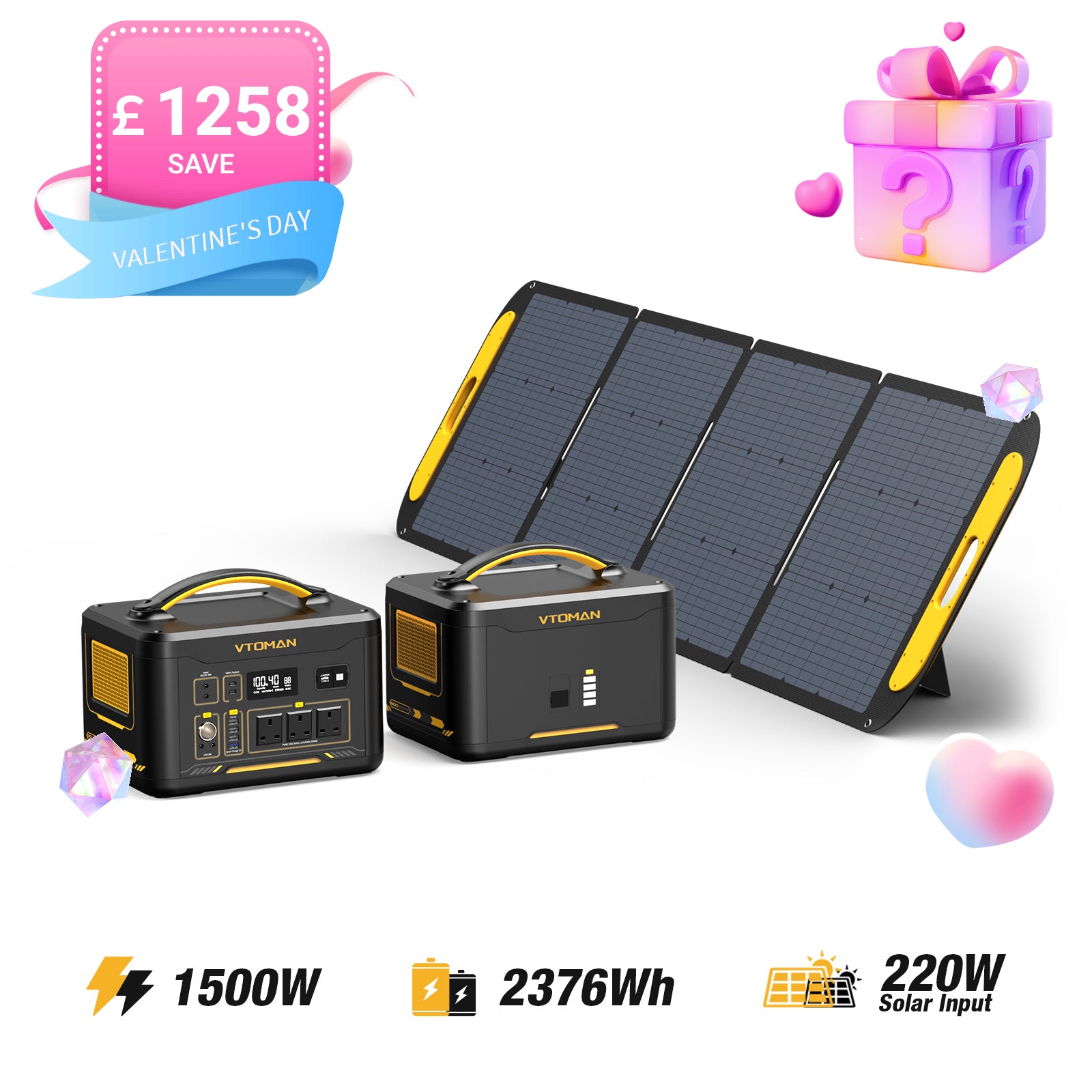 Jump 1500W/2376Wh 220W Solar Generator