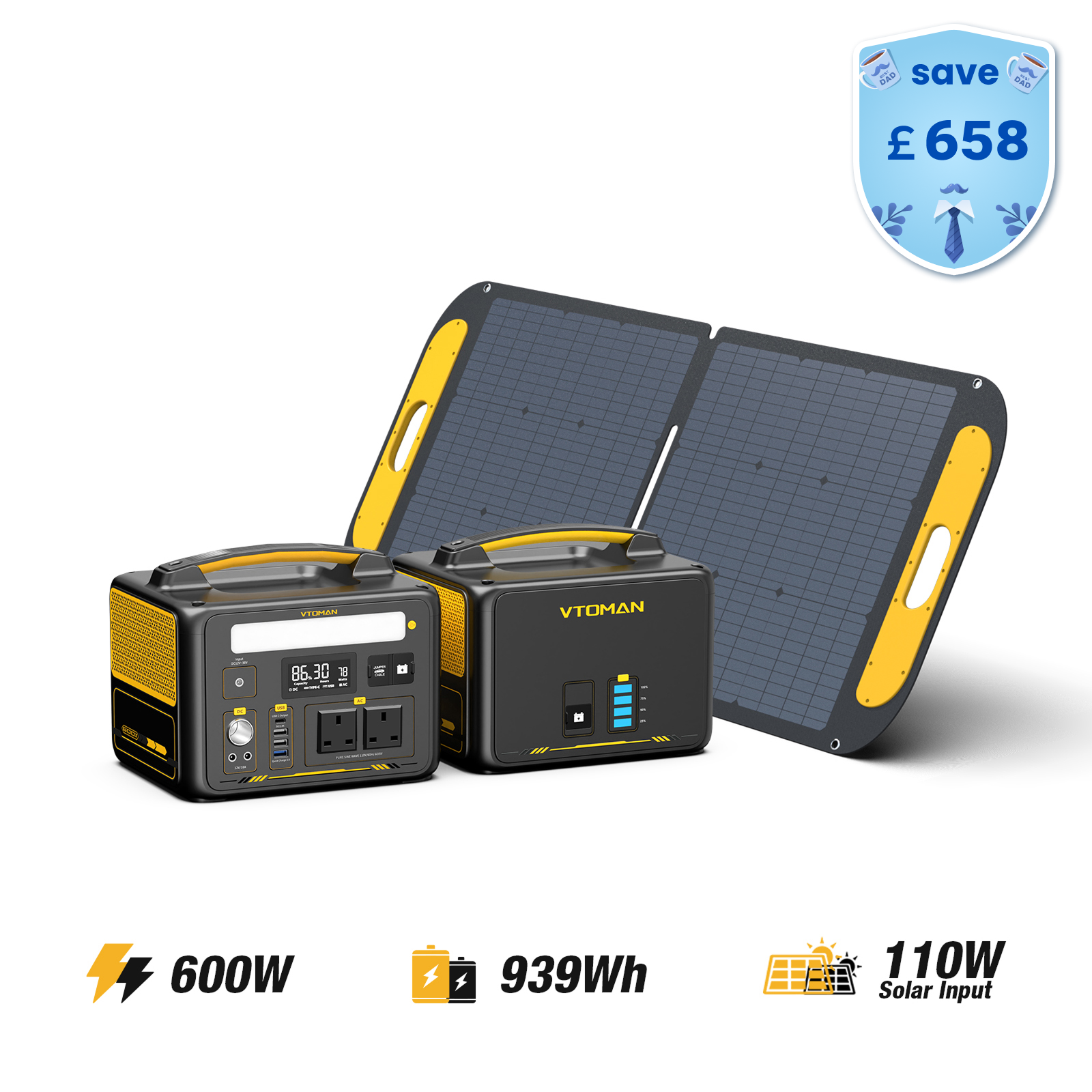 Jump 600W/939Wh 110W Solar Generator