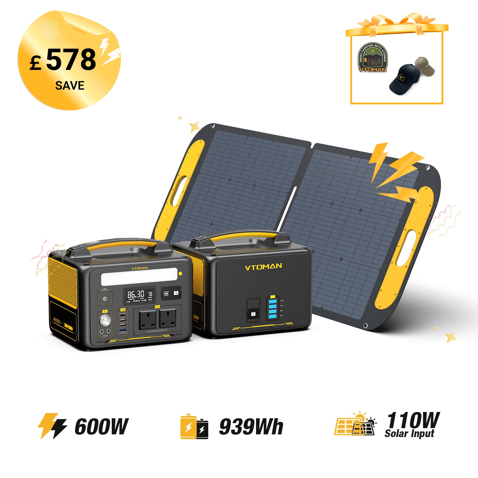 Jump 600W/939Wh 110W Solar Generator