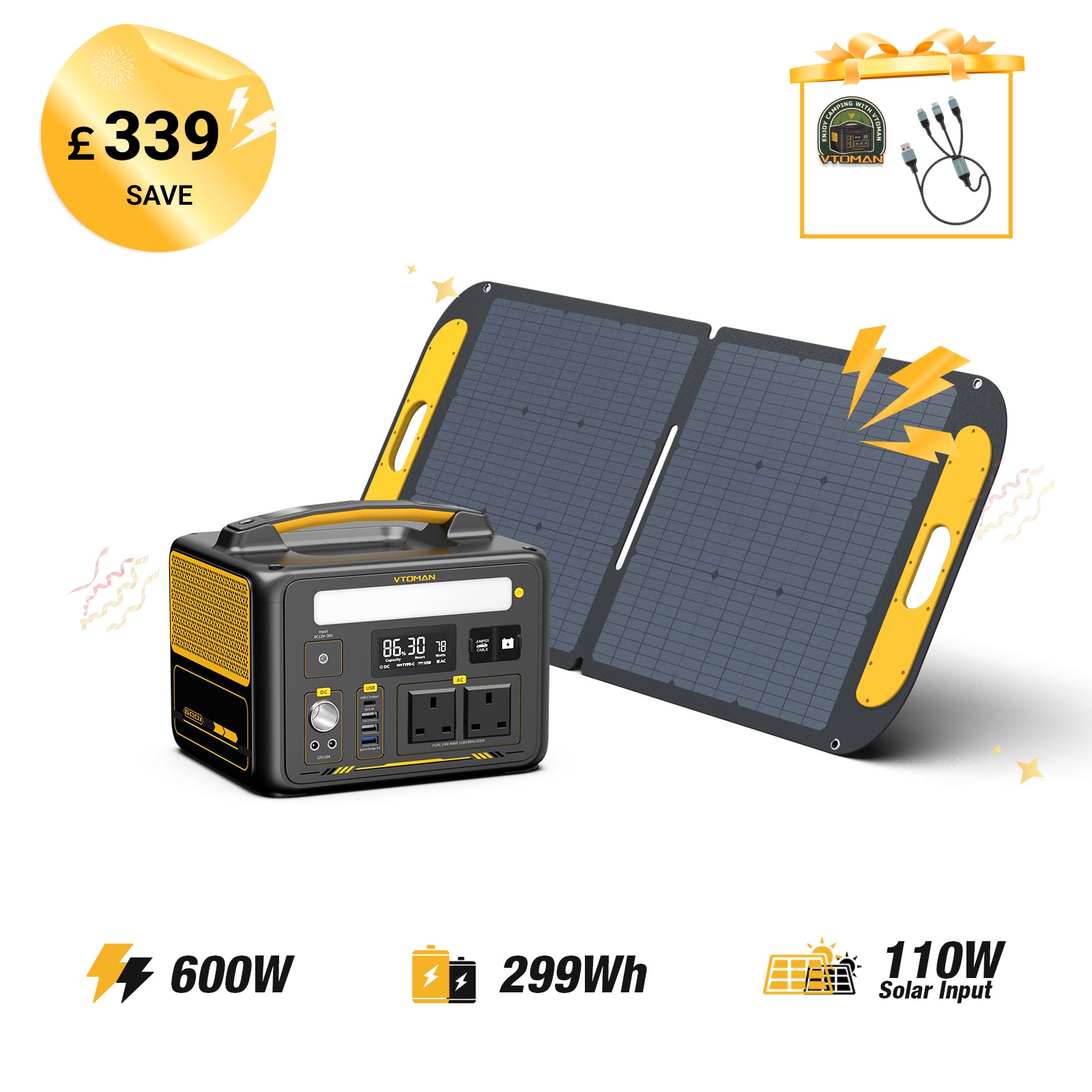 Jump 600W/299Wh 110W Solar Generator