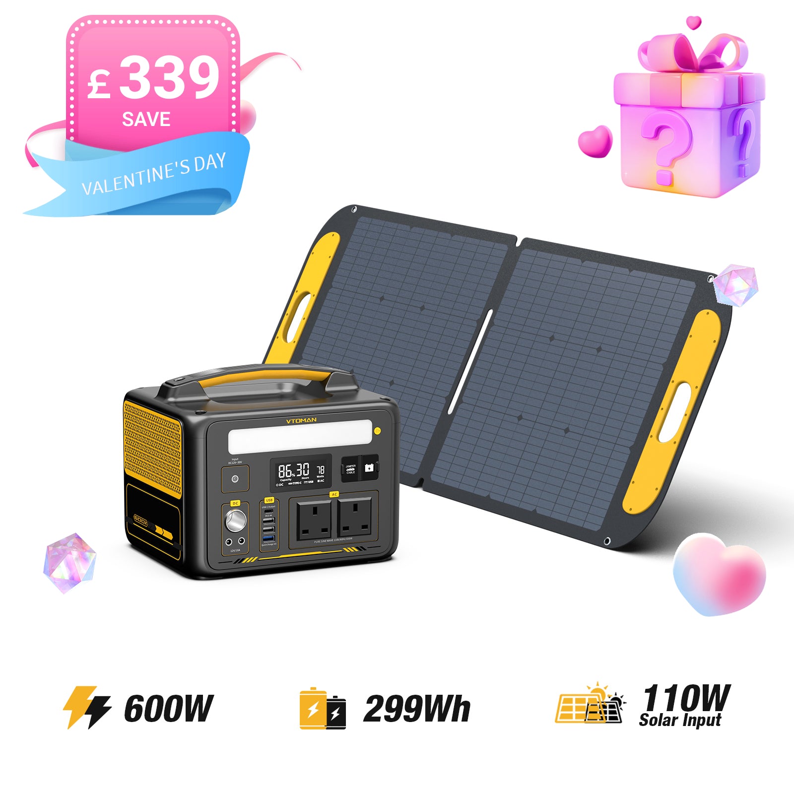 Jump 600W/299Wh 110W Solar Generator