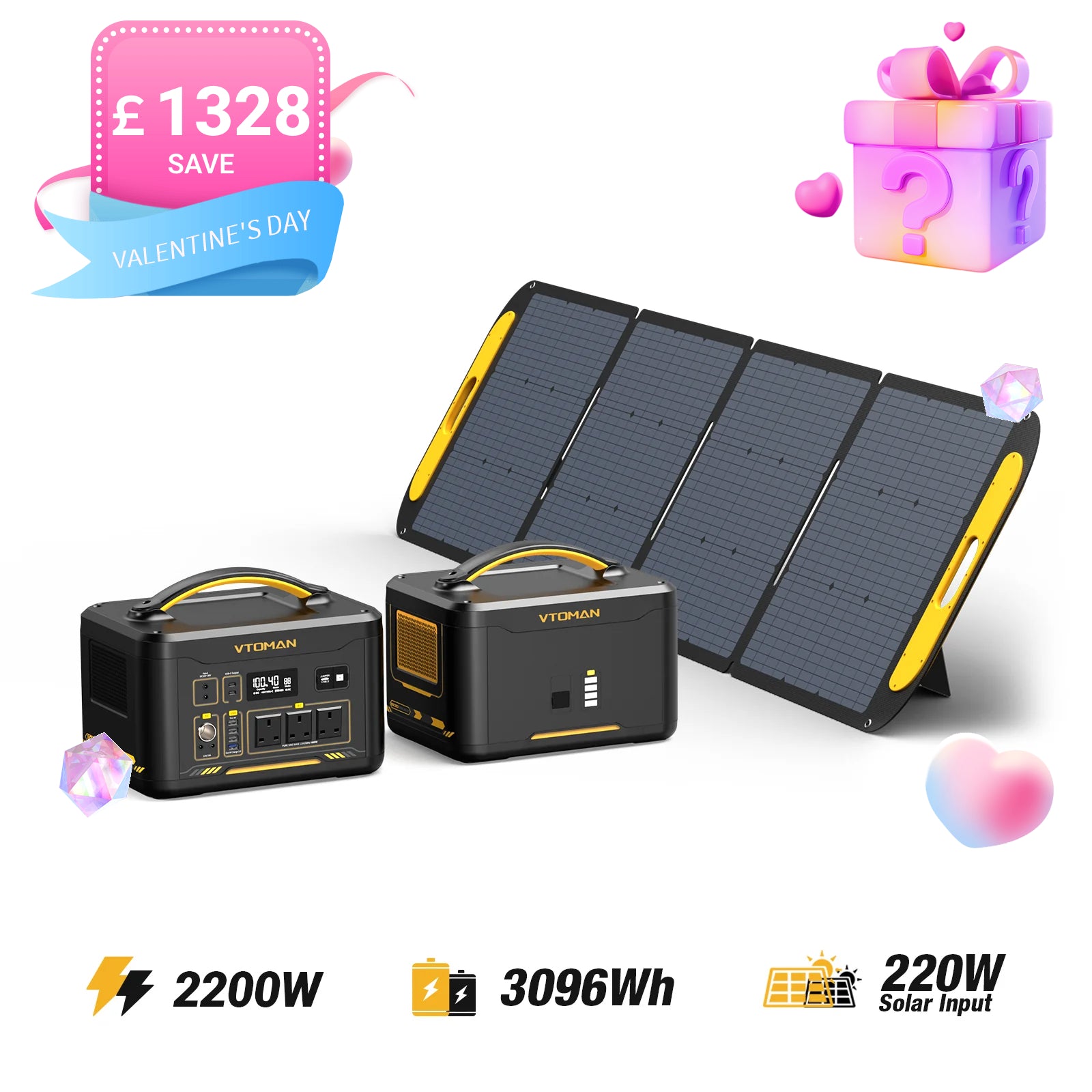 Jump 2200W/3096Wh 220W Solar Generator