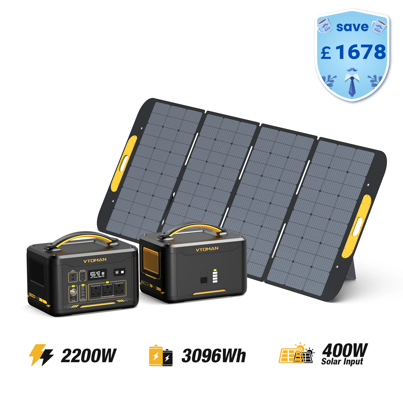 Jump 2200W/3096Wh 400W Solar Generator