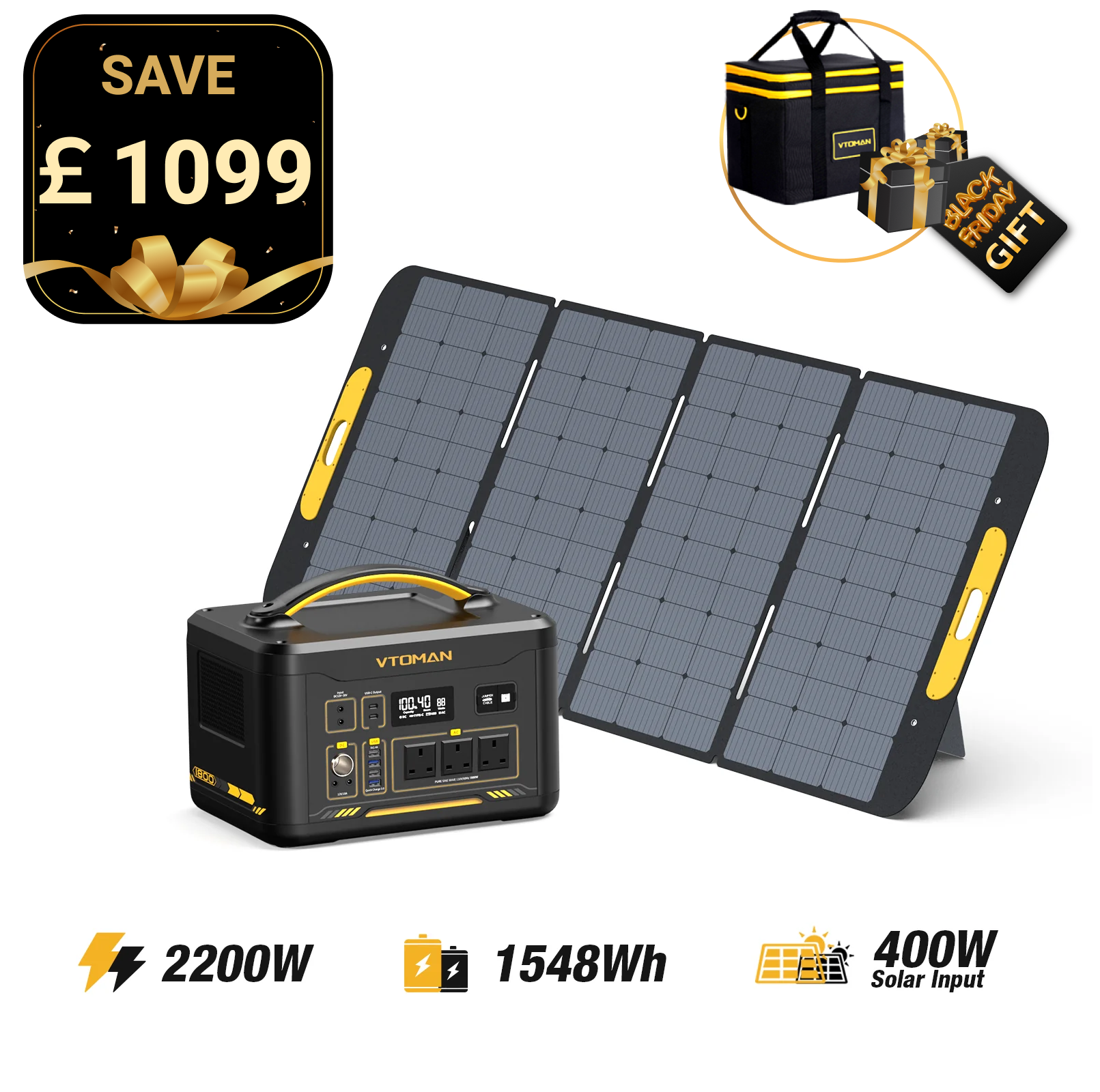 VTOMAN 400W Foldable Portable Solar Panels